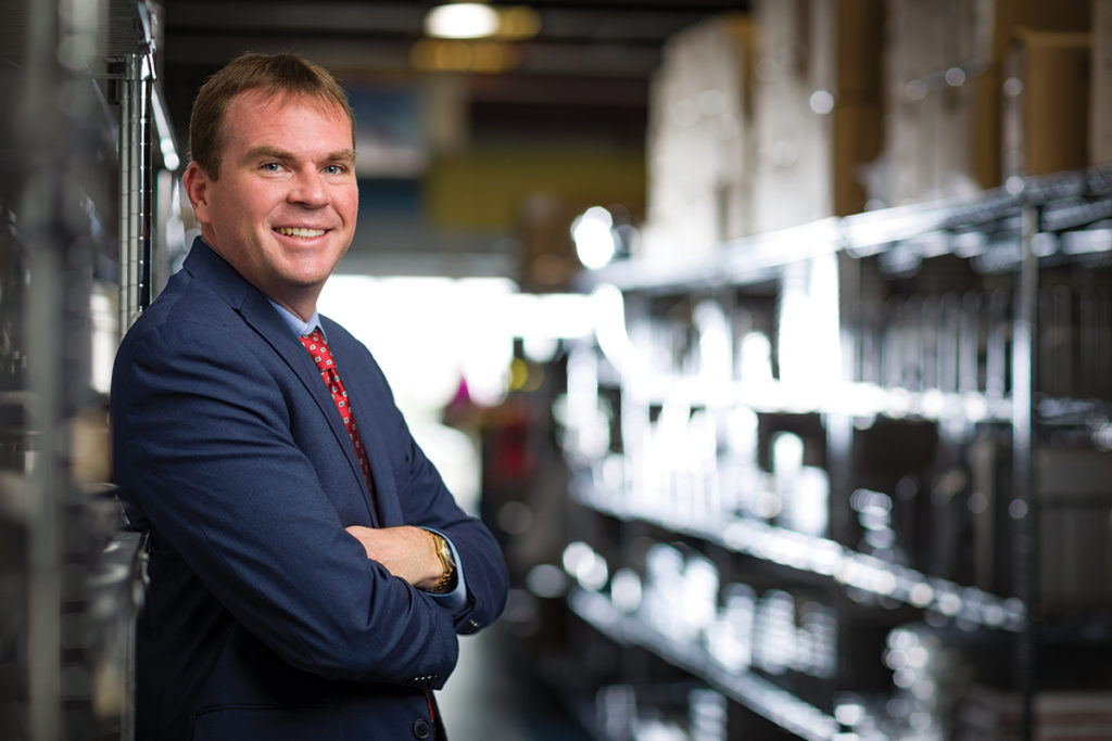 190103_FER_Brad_Pierce_101Redeuced1 Brad Pierce, President of Restaurant Supply World, photographed at their Orlando location by Jensen Larson for Foodservice Equipment Reports.