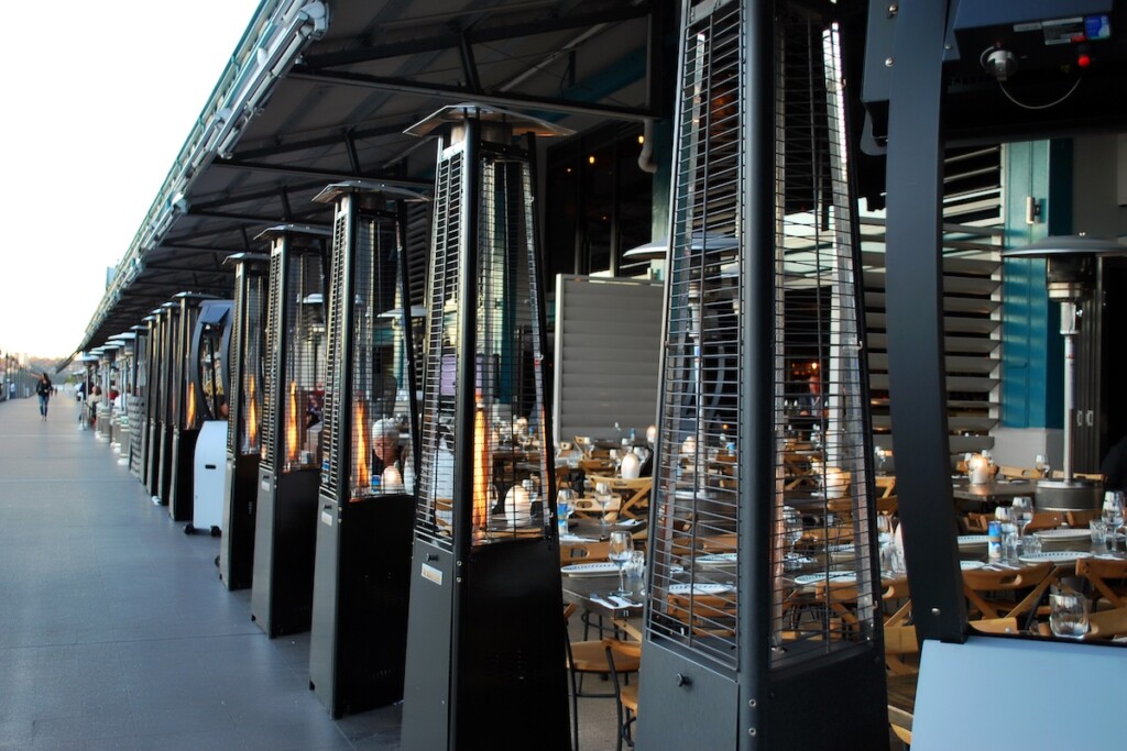 Patio Heaters at a Restaurant